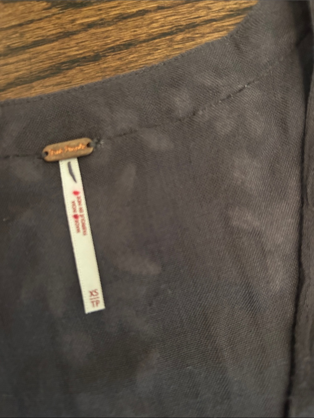 Free People Charcoal Midi Dress with Lavender Embroidery - Picture 5 of 6
